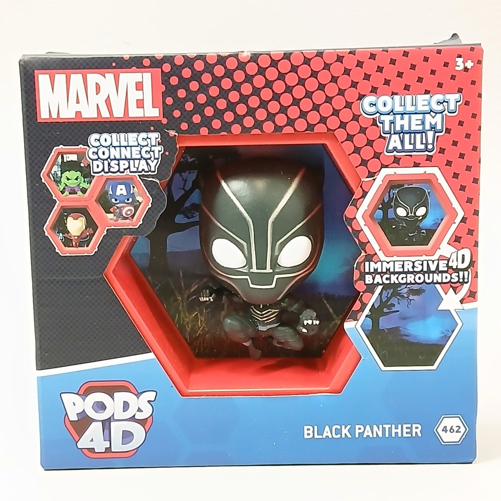 Marvel Comics 4D Black Panther Figure 462 Red Black Interlocking Display